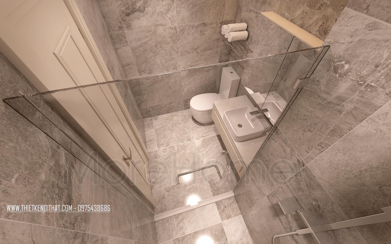 Sự ngăn cách thông minh của vách tắm kính tại chung cư tân cổ điển vinhomes Nguyễn Chí Thanh Sự ngăn cách thông...